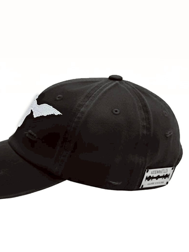 Distress Baseball Cap ''OBSCURE''(BLACK)