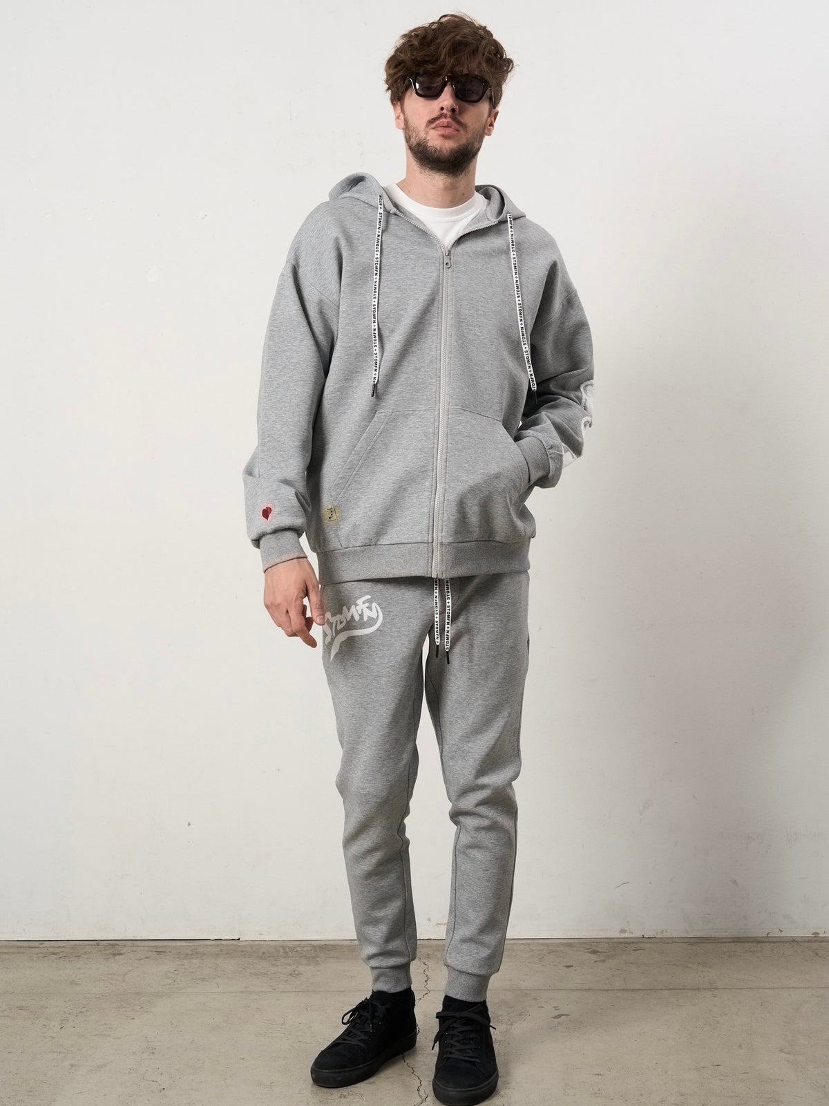 T/Rストレッチポンチ ターゲットベアサガラパッチワーク フロッキー ジョグパンツ(GRY)