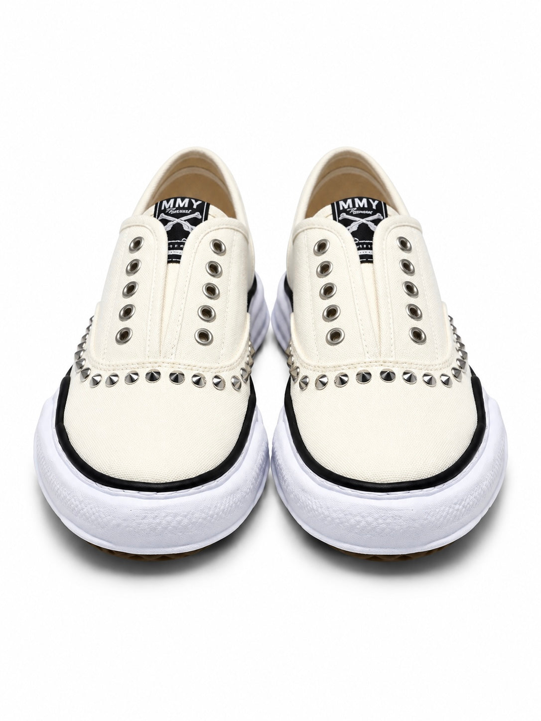"BAKER" STUDS SLIP-ON SNEAKERS(WHITE×WHITE)