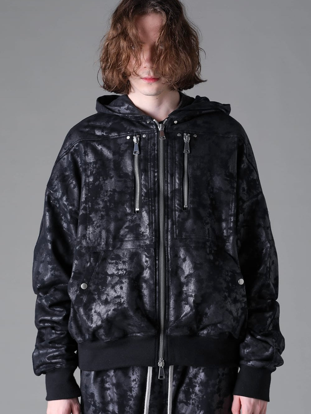 SWEAT ZIP HOODIE BLOUSON(BLACK)