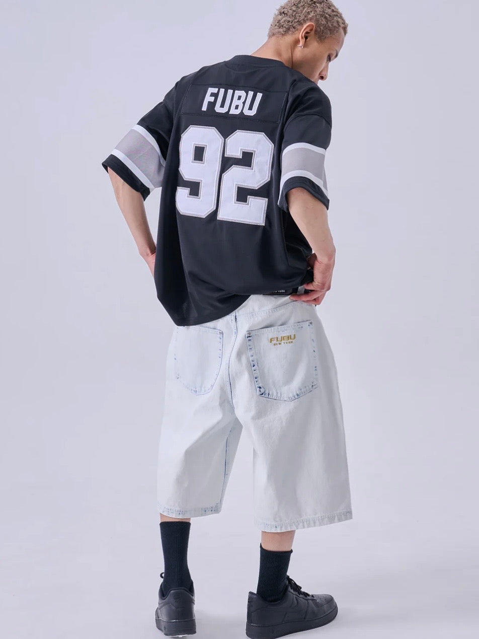 DENIM BUGGY SHORTS/WHITE