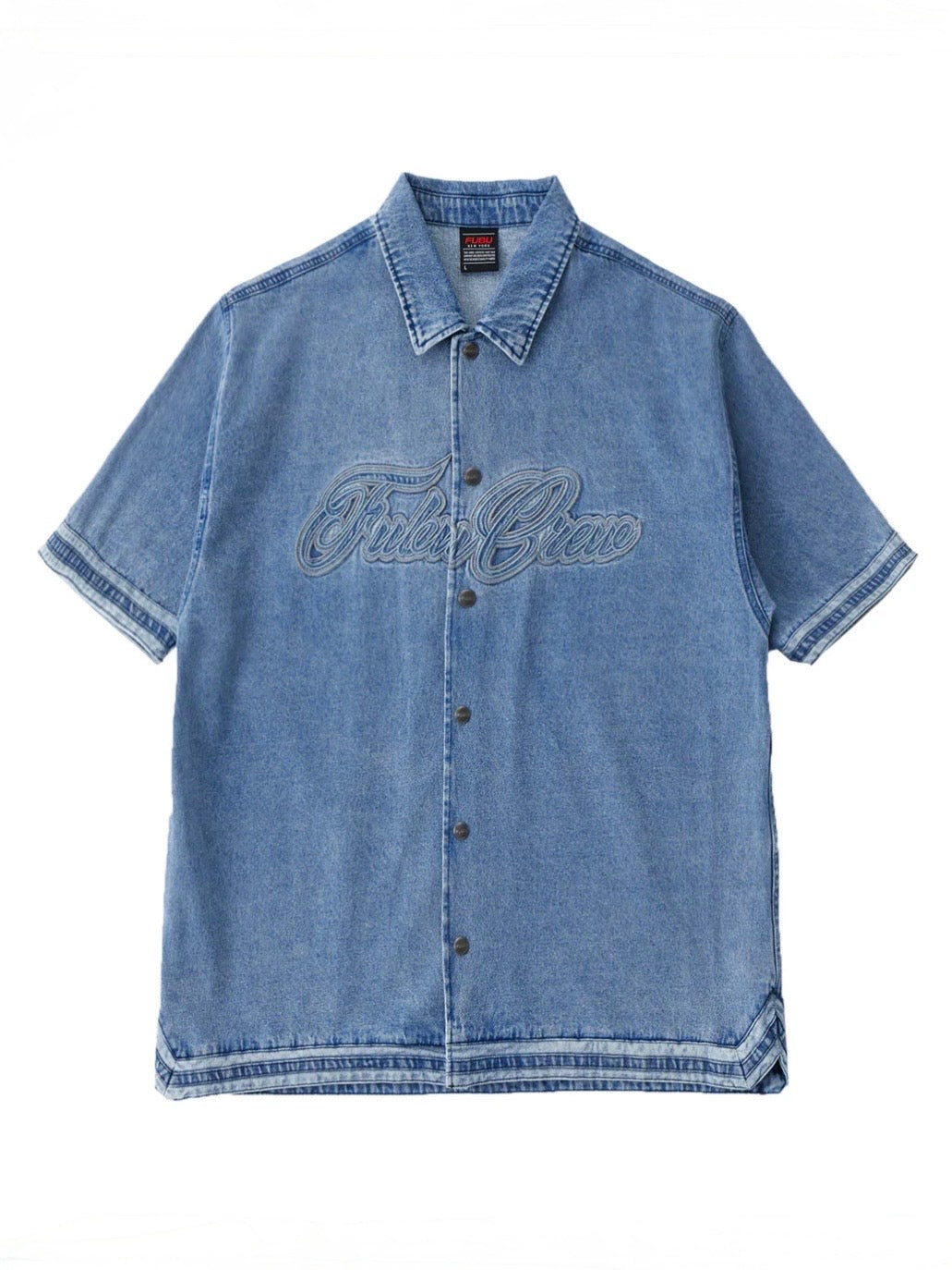 DENIM WARM UP SHIRTS/BLUE