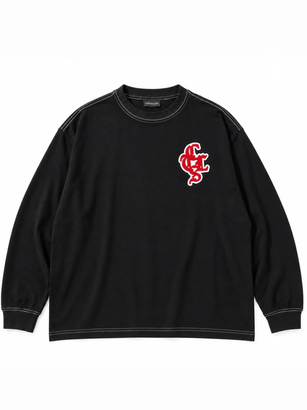 L/S TEE 'CTLS PILE EMB(BLACK)