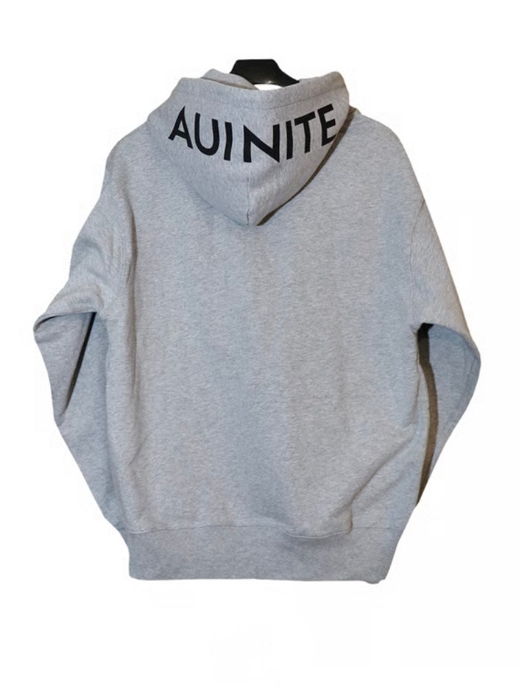 hood logo full zip hoodie