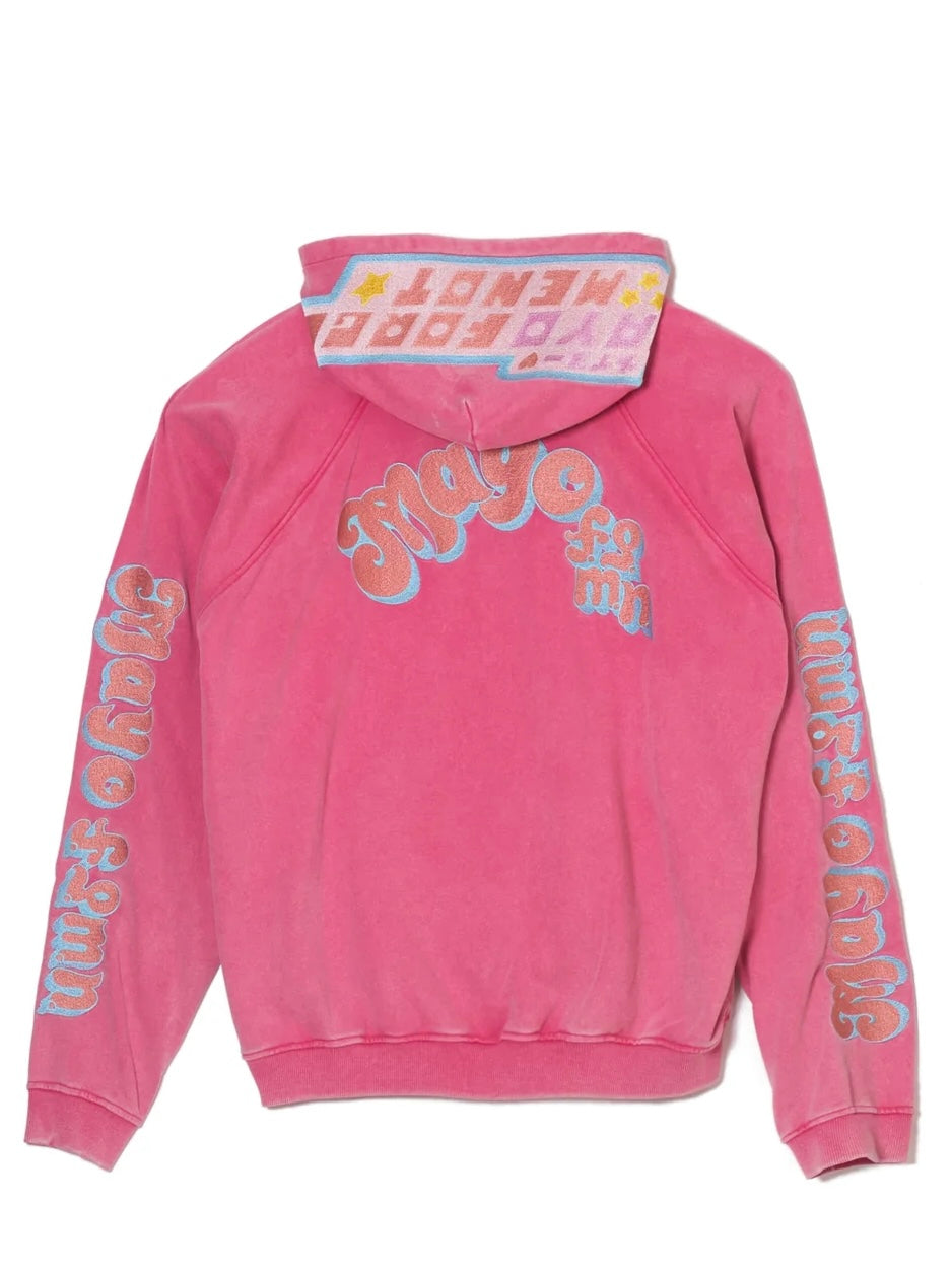 POWERPUFF MAYO EMBROIDERY HOODIE(PINK)