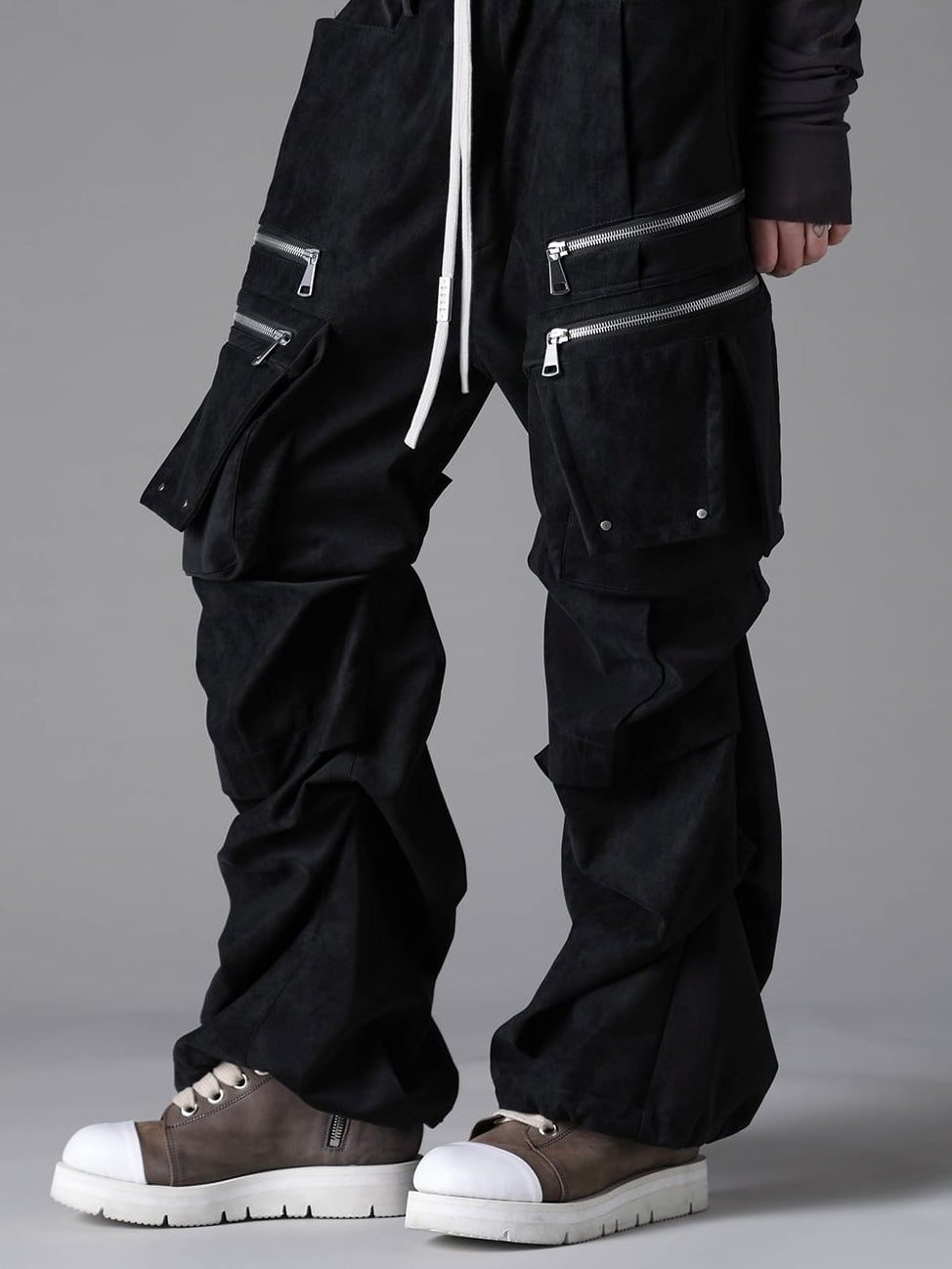 VEGAN LEATHER CARGO WIDE(BLACK)