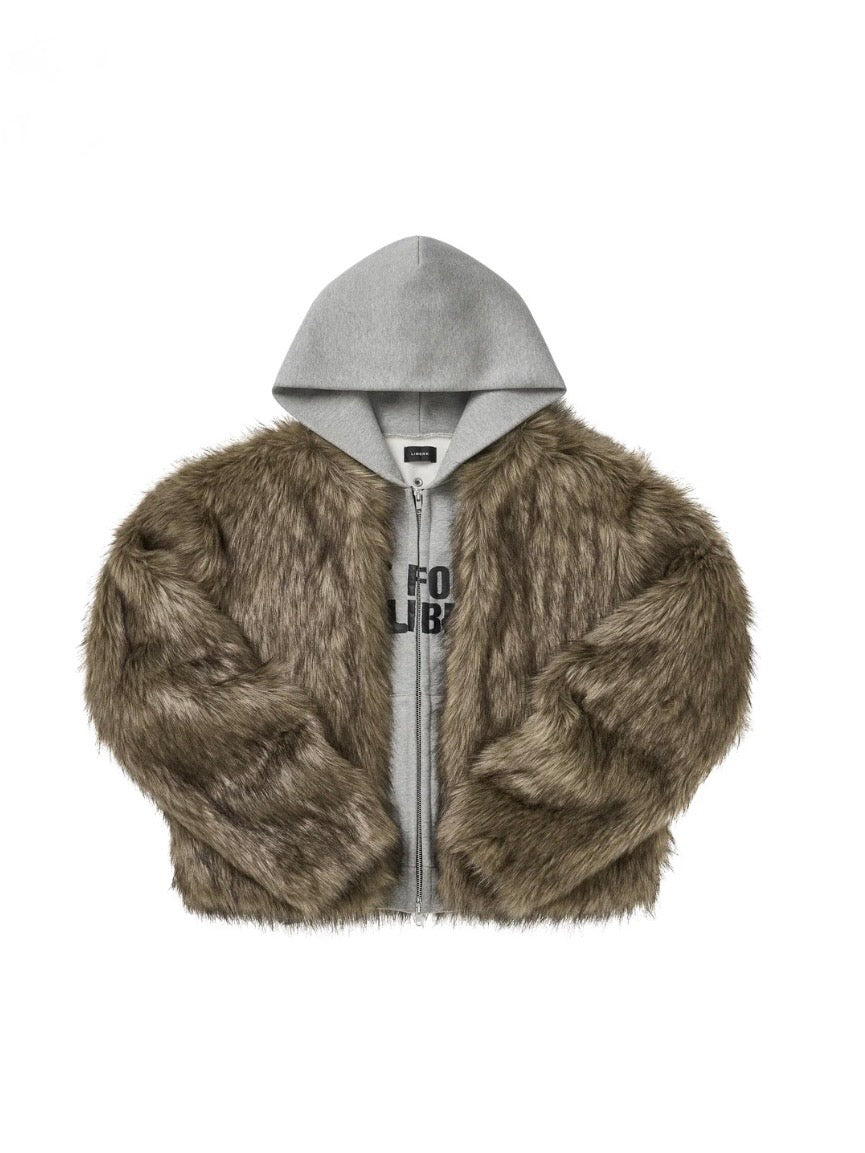 HYBRID FUR JACKET / GRAY