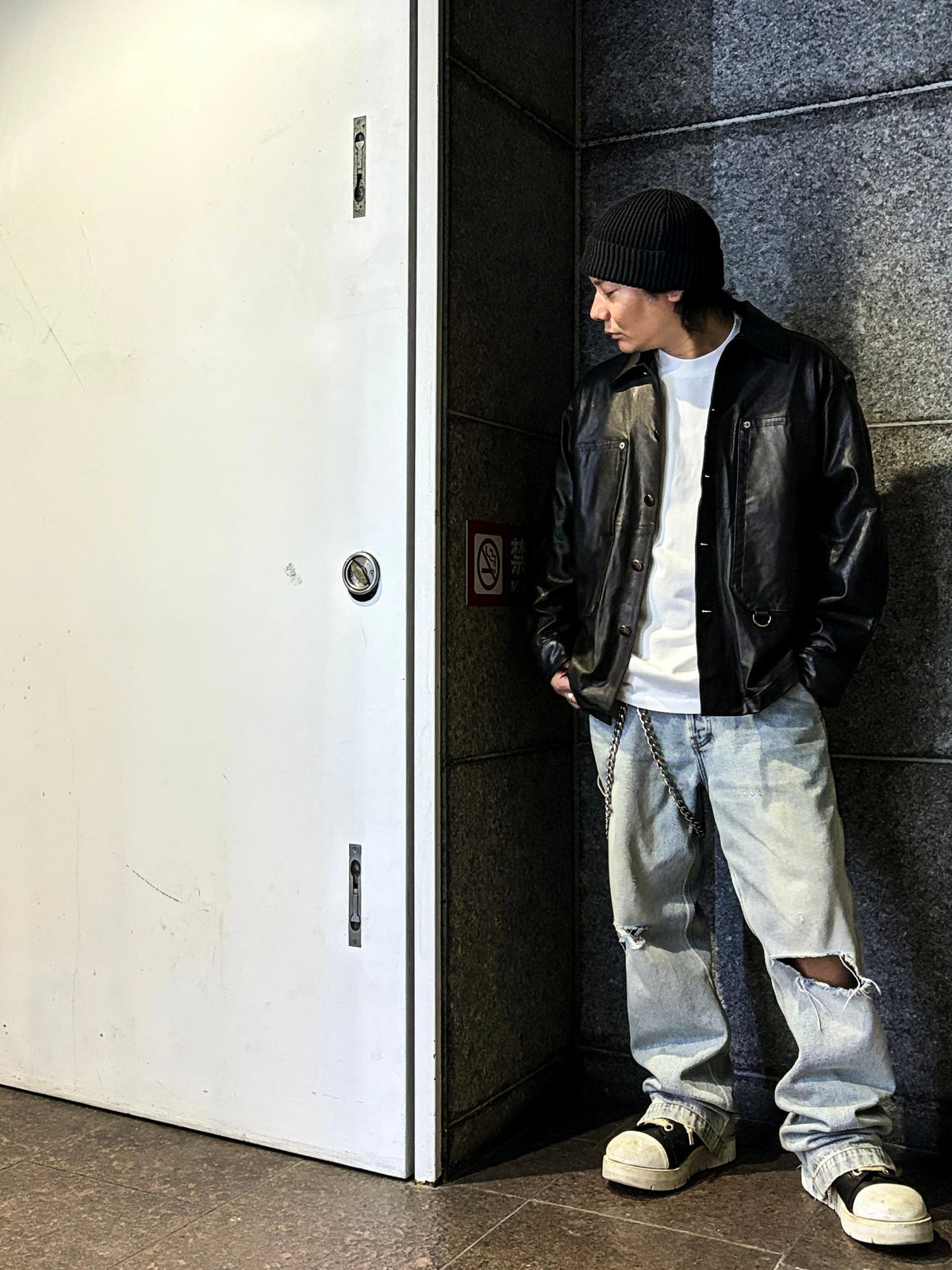 "LEATHER WORK JACKET"
