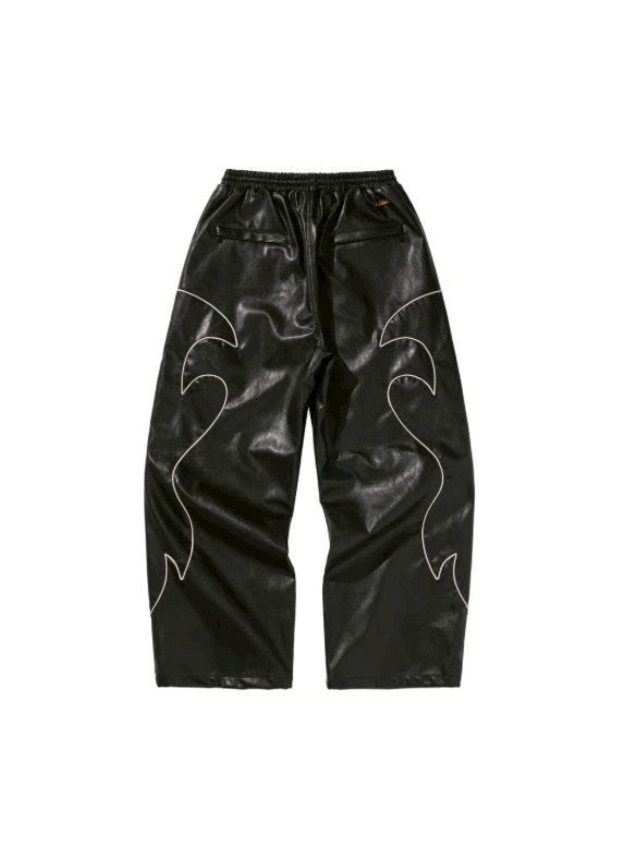 WESTERN FLAME LEATHER TRACK PANTS
