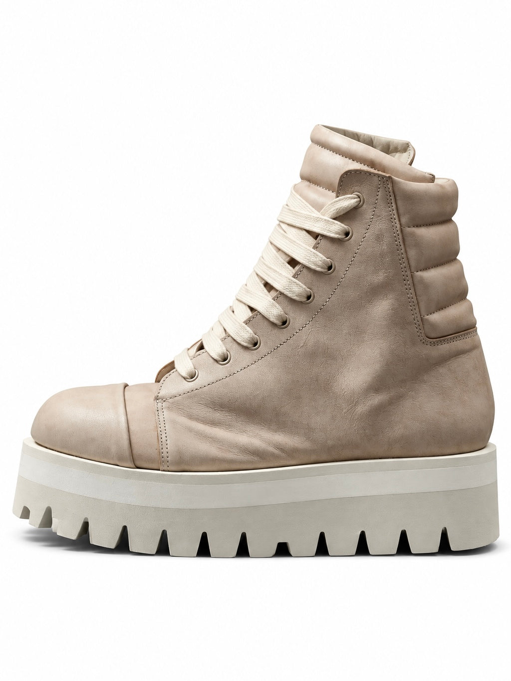 COW LEATHER BOOTS/ASHPINK×WHITE