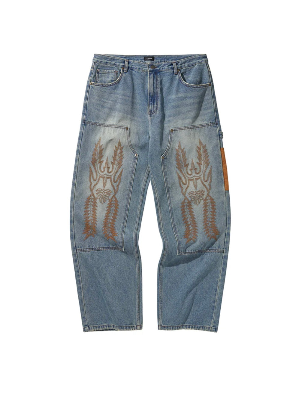 WESTERN DOUBLE KNEE DENIM PANTS