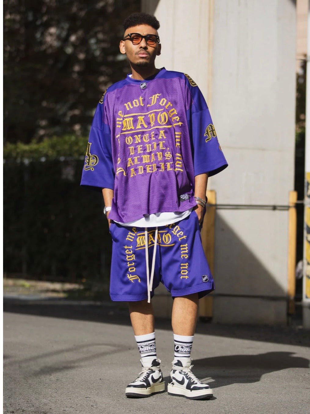 MAYO MESSAGE EMBROIDERY GAME SHORT SLEEVE SHIRT