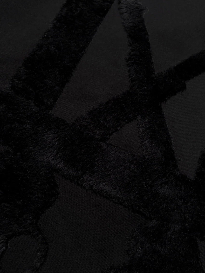LA FUR PRINT L/S T-SHIRT(BLACK×BLACK)