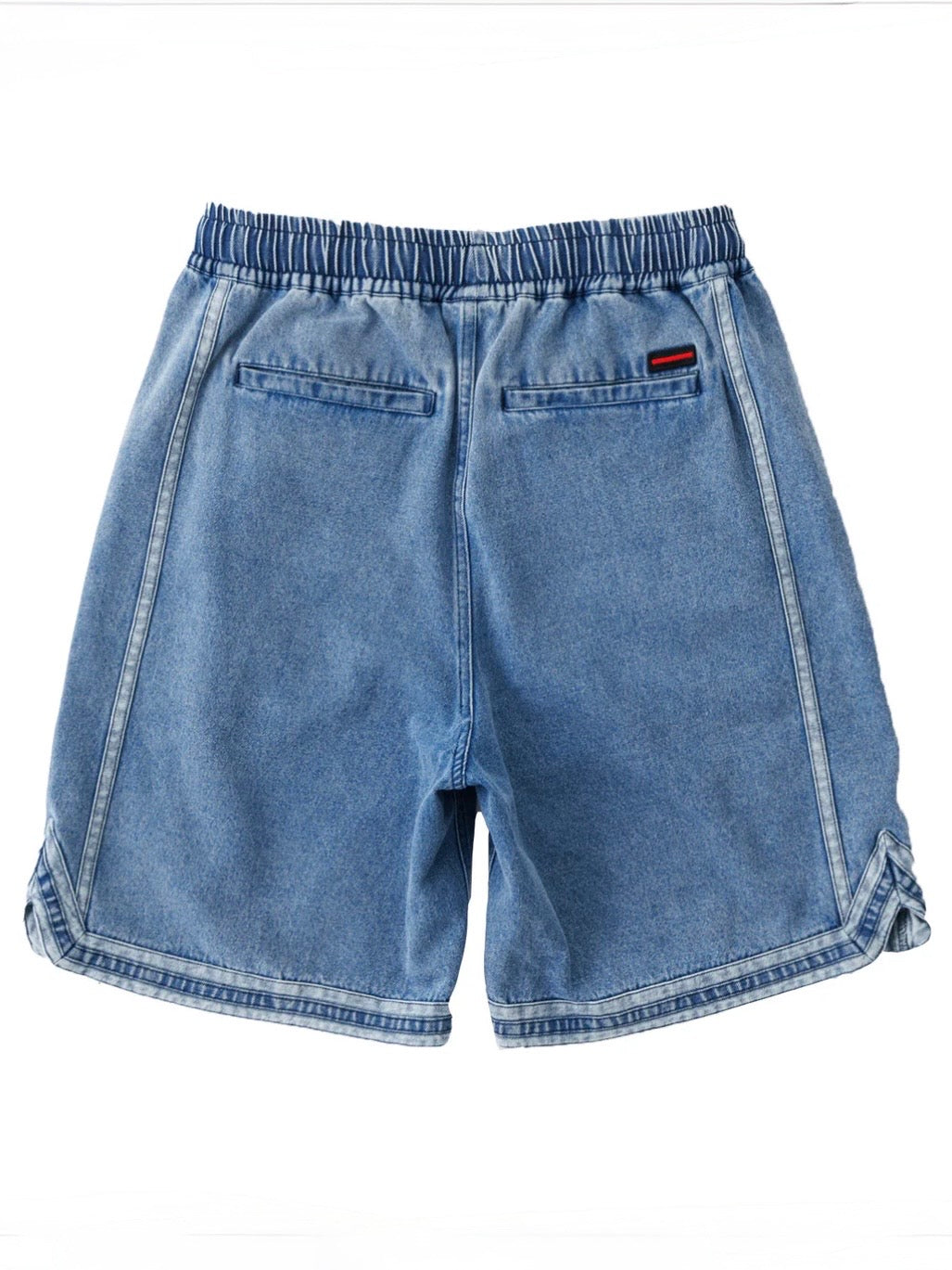 DENIM WARM UP SHORTS/BLUE