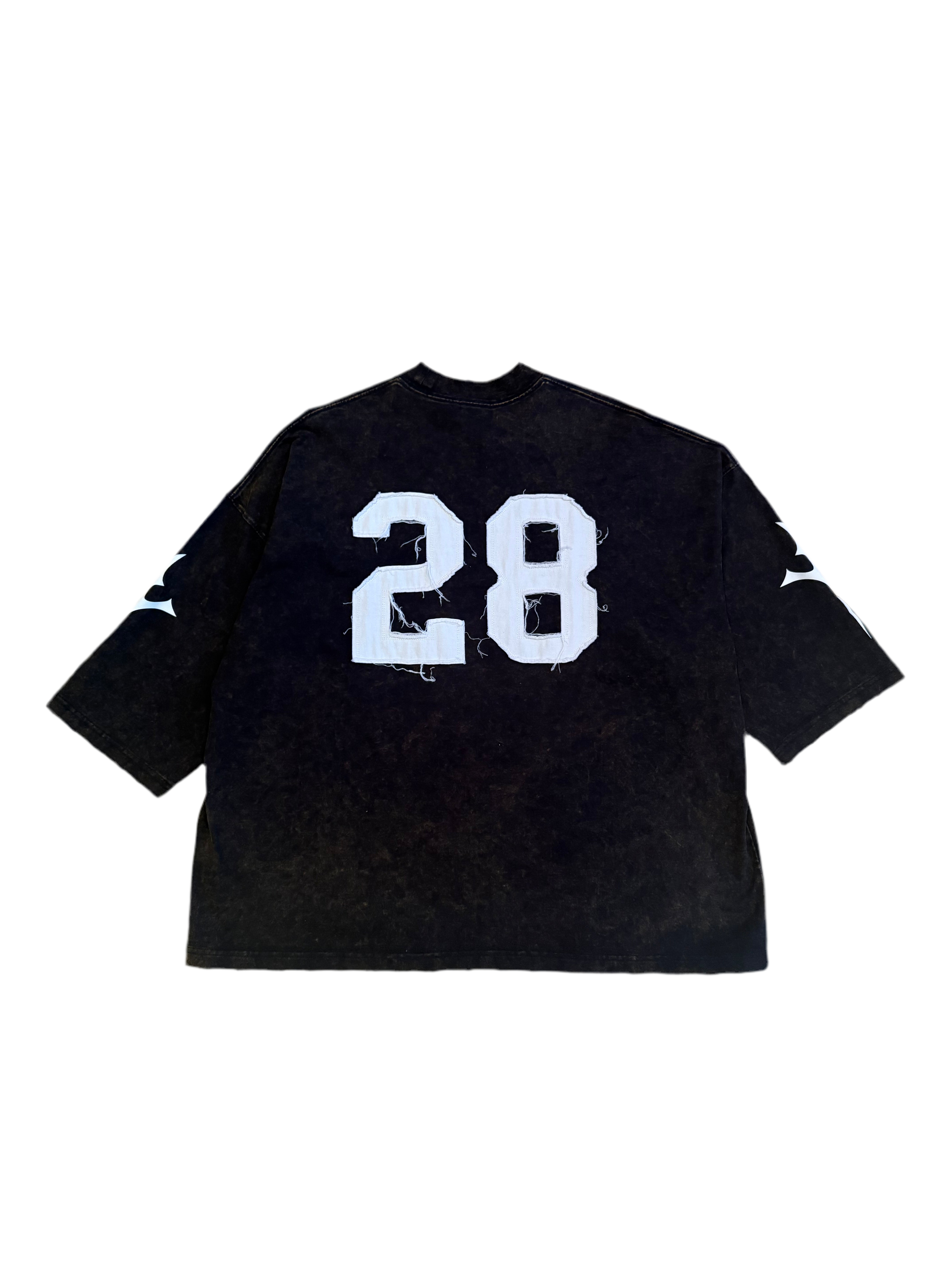 FOOTBALL T-SHIRT/アシッドウォッシュビッグシルエットフットボールTシャツ