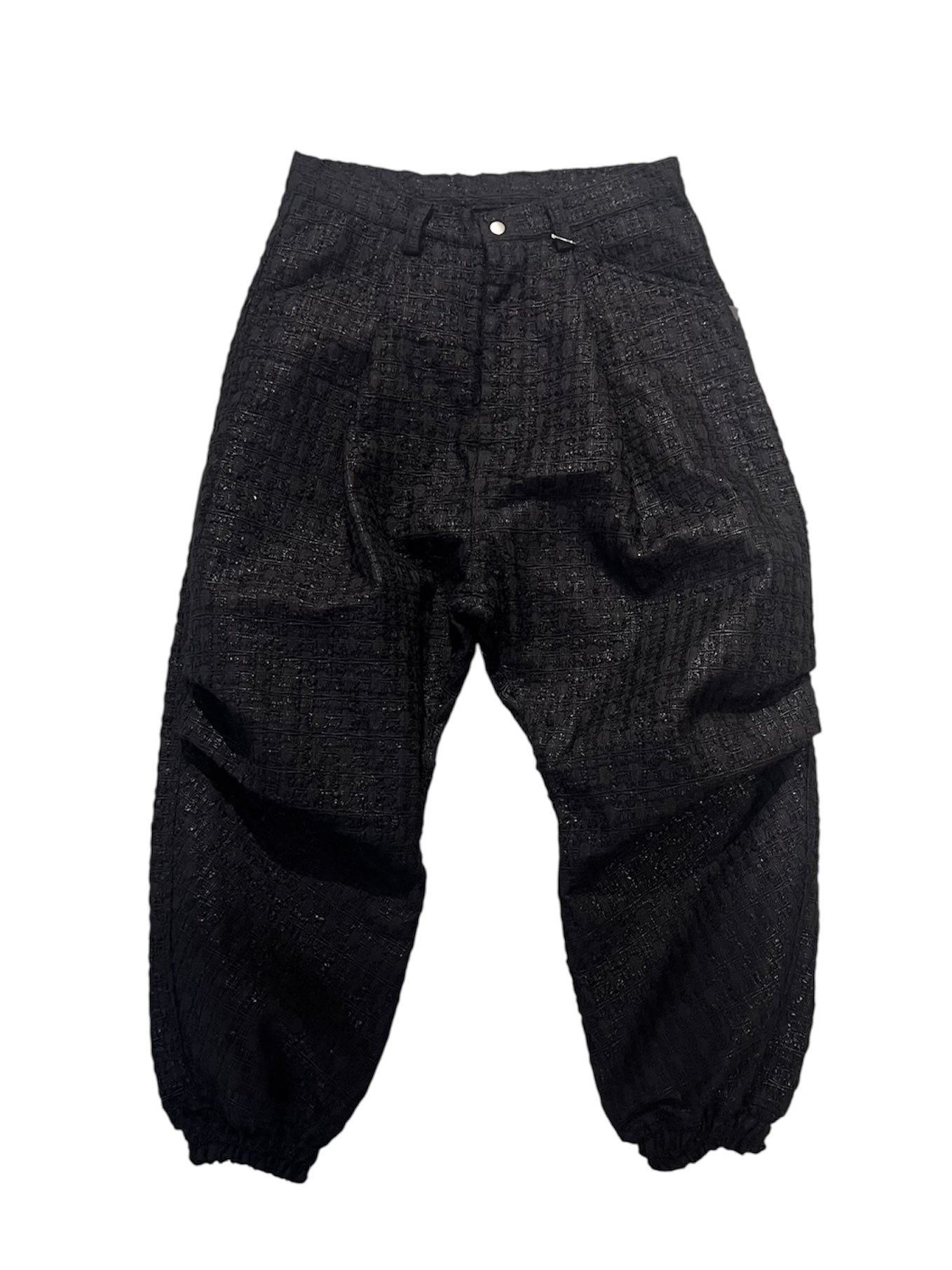 TUCK WIDE EASY PANTS LUXURY TWEED (BLACK)