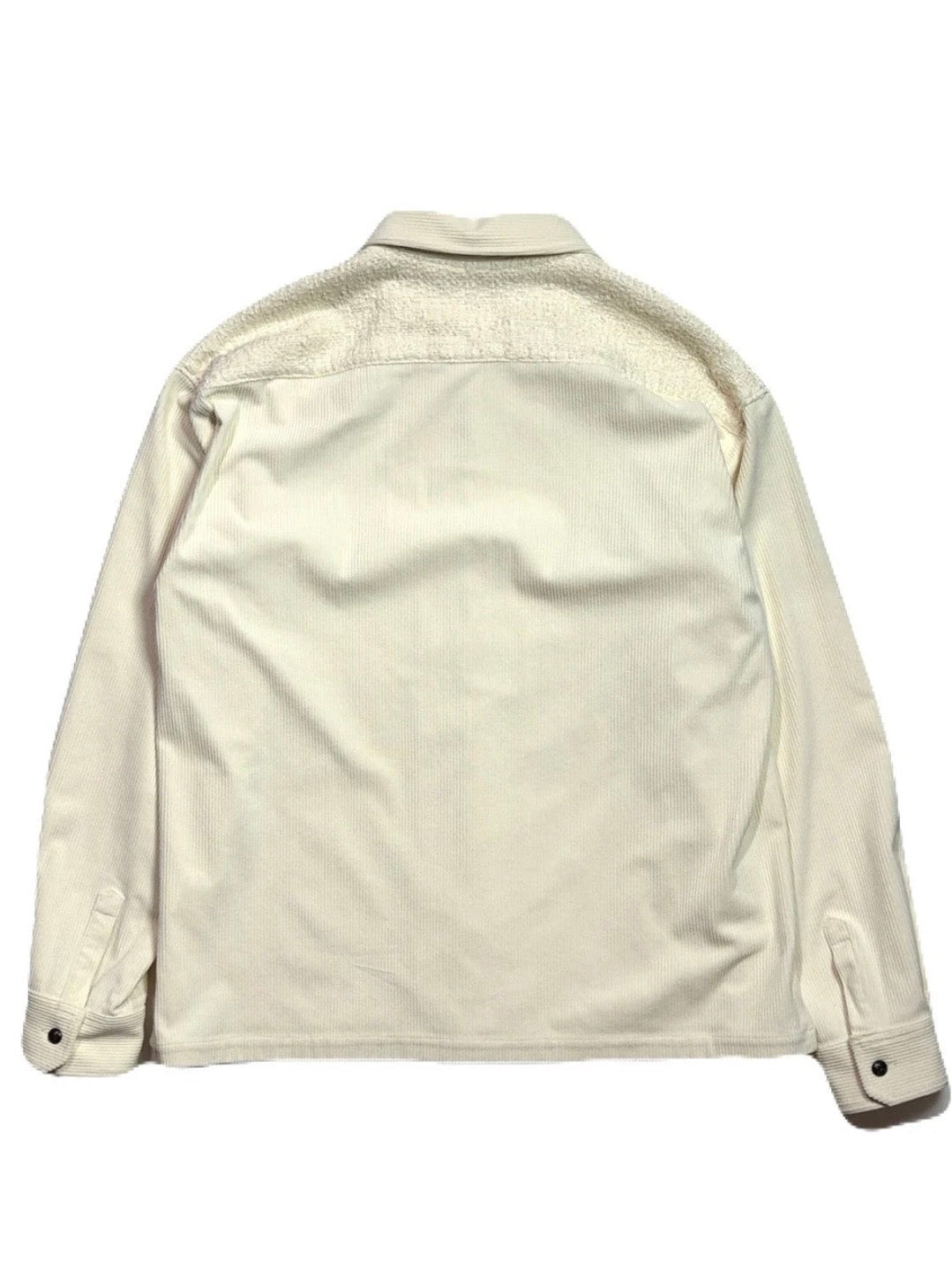 LEATHER PATCH CORDUROY SHIRTS(OFF WHITE)