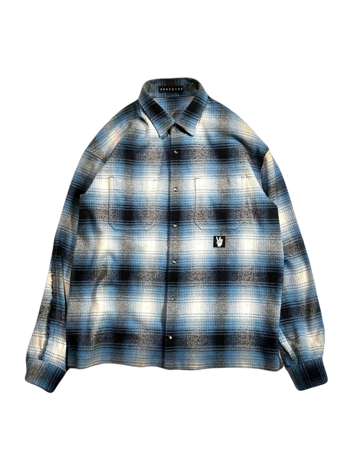 LIMITED EDITION COTTON SILK CHECK SHIRT / SAX BLUE