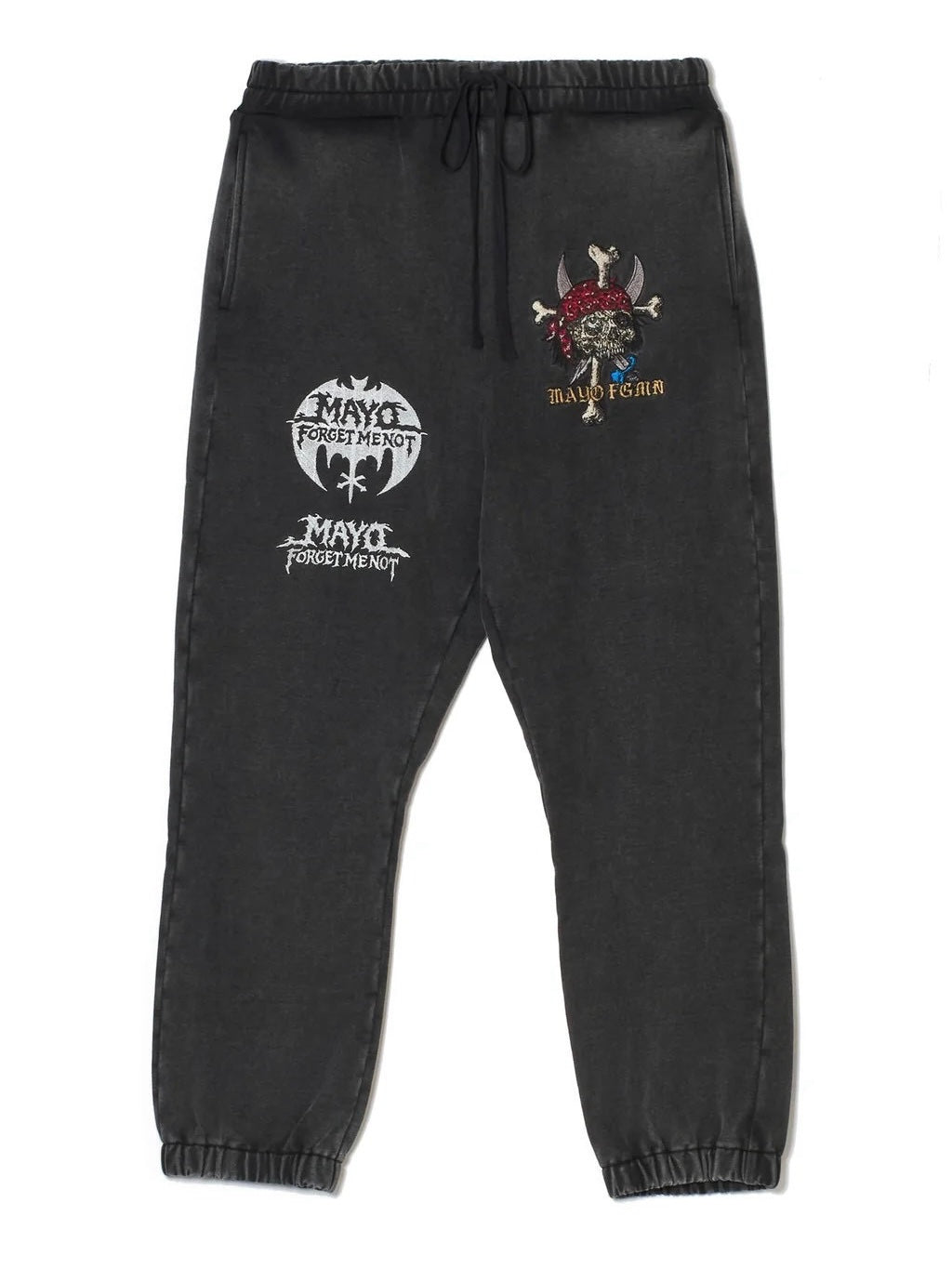 MAYO BANDANA SKULL EMBROIDERY SWEAT PANTS/BLACK
