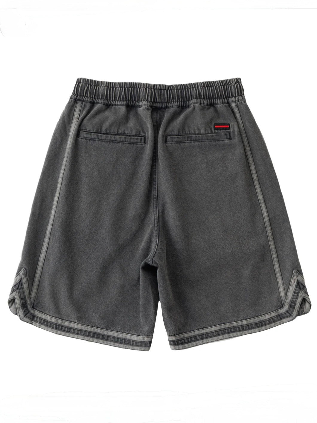 DENIM WARM UP SHORTS/ BLACK