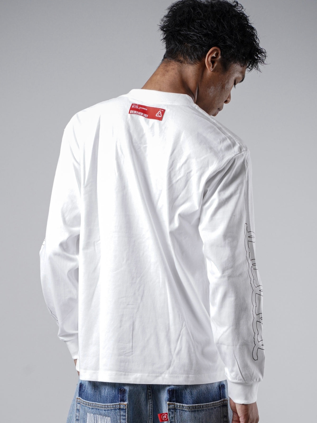 FAKE "CC"LONG SLEEVE TEE(WHITE)