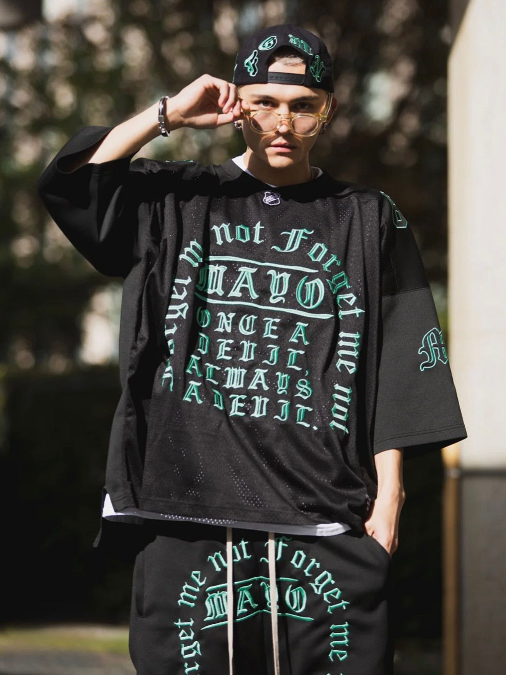 MAYO MESSAGE EMBROIDERY GAME SHORT SLEEVE SHIRT