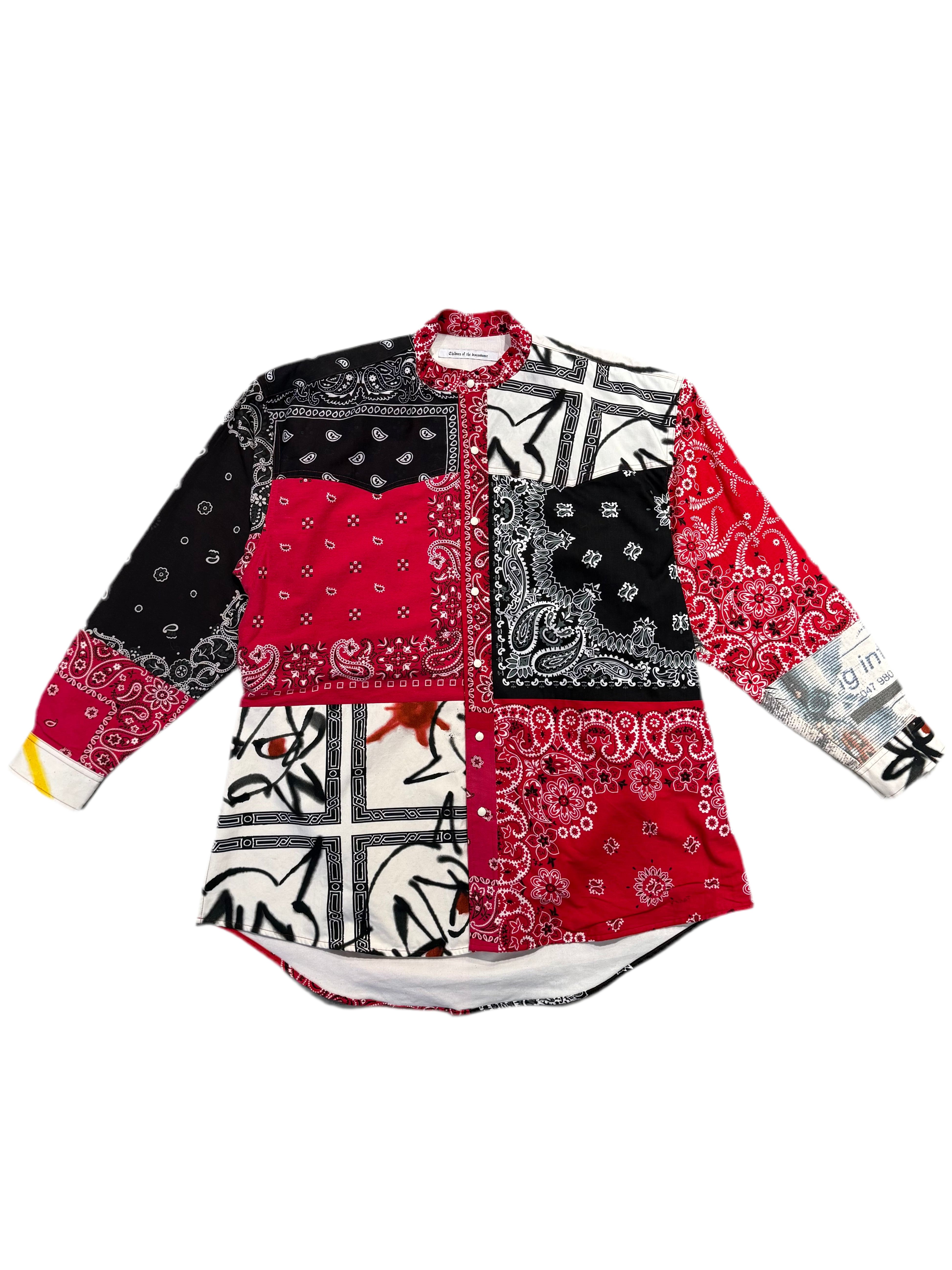 YAGI BANDANA PATCHWORK SHIRTS LS