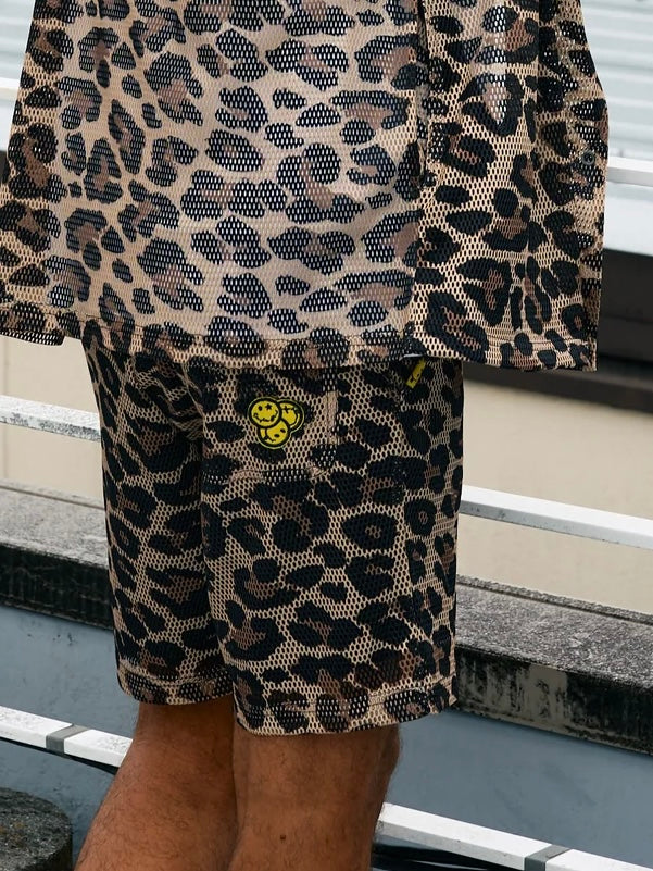 レオパードメッシュ スマイリーパッチ ショートパンツ