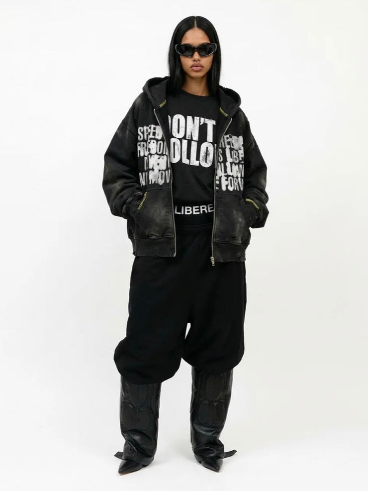 FULL SPEED ZIP HOODIE / BLACK