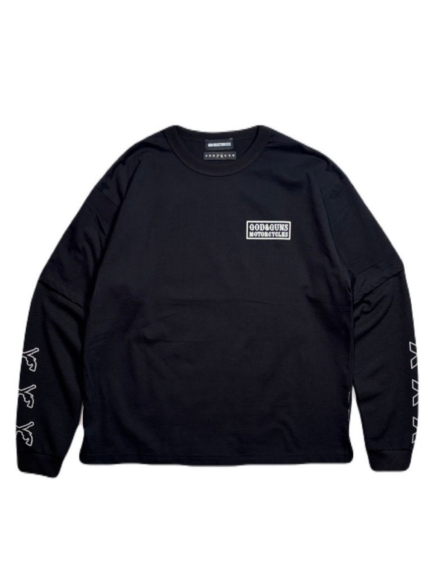 TRIPLE GUNS EMBLEM LAYERED T-SHIRT