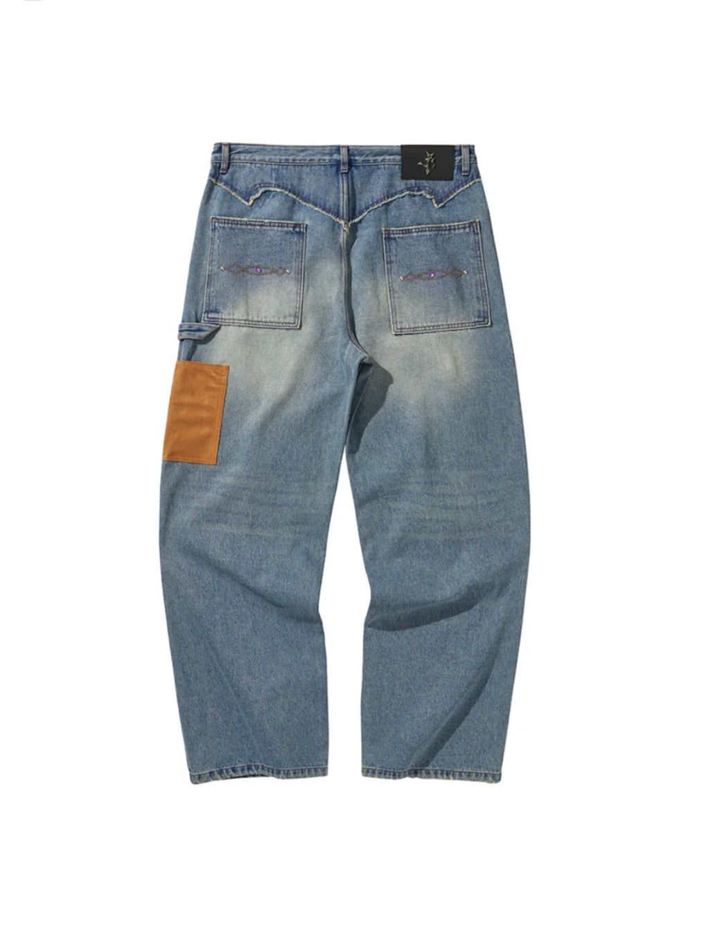 WESTERN DOUBLE KNEE DENIM PANTS