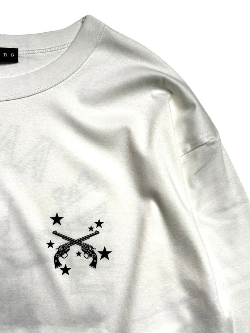 ANGEL CROSSGUN L/S T-SHIRT / WHITE