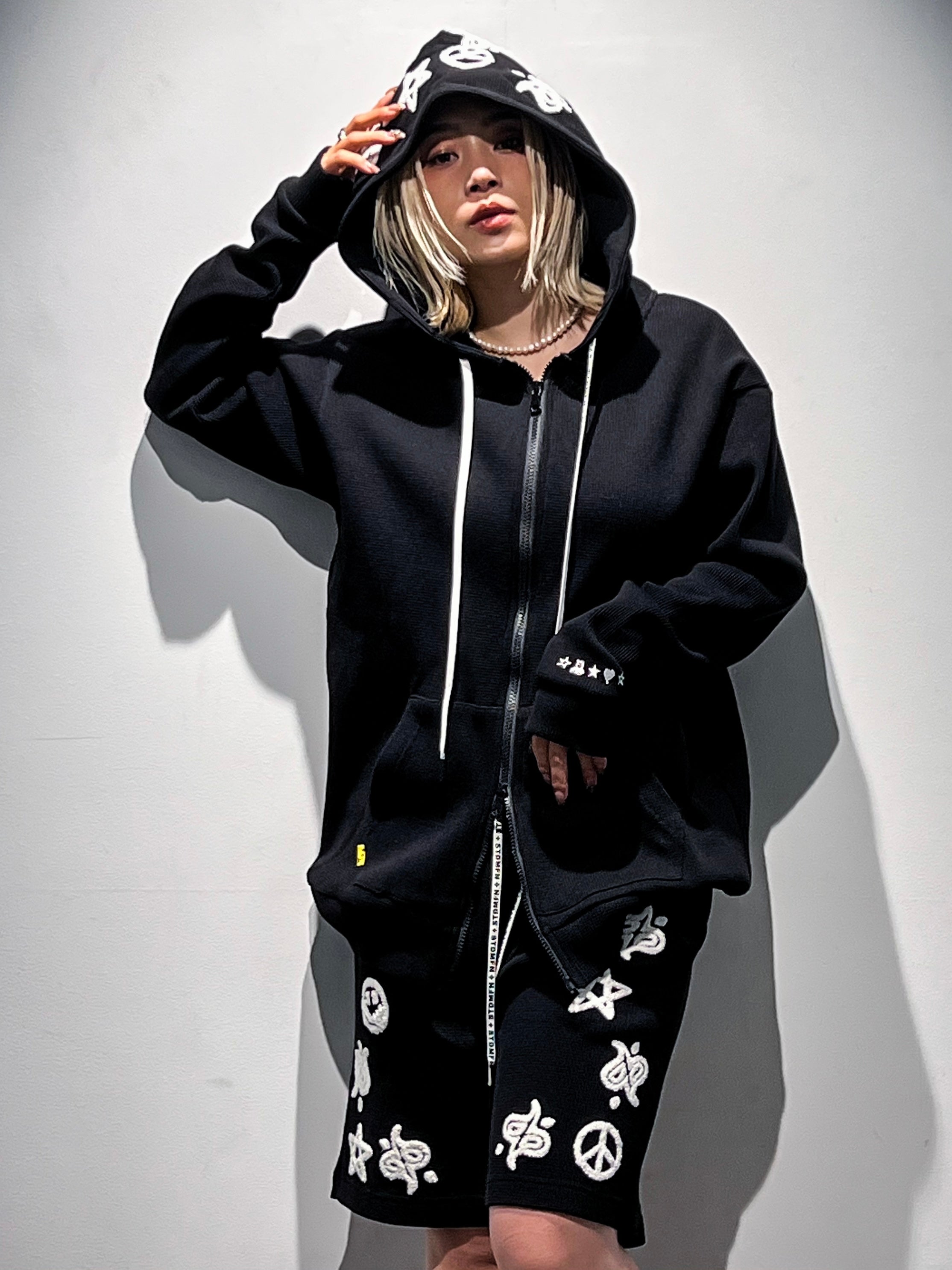 ヘビーウエイトコットンワッフルペイズリーサガラショートパンツ