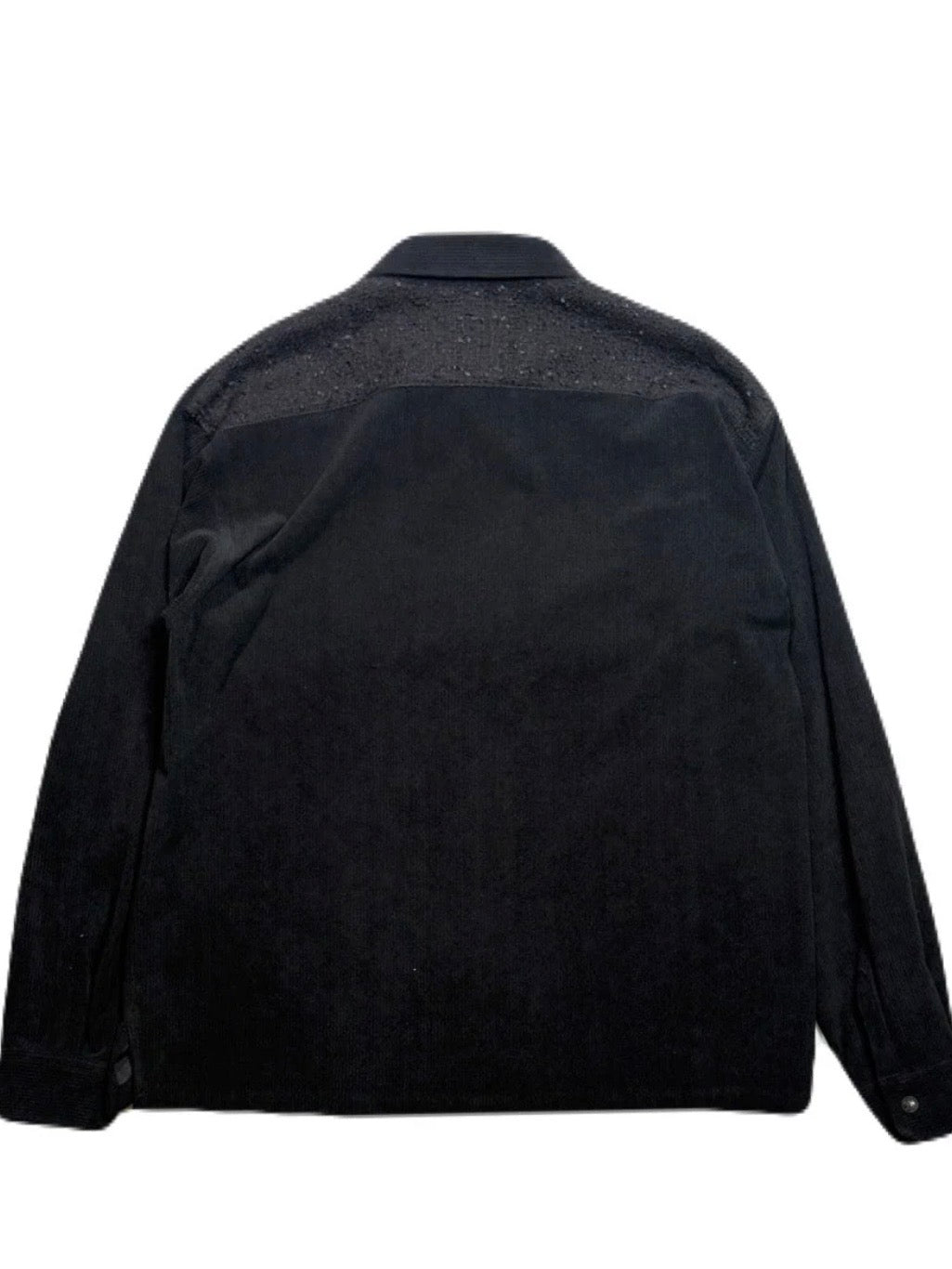 LEATHER PATCH CORDUROY SHIRTS(BLACK)