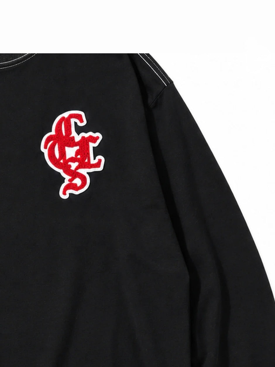 L/S TEE 'CTLS PILE EMB(BLACK)