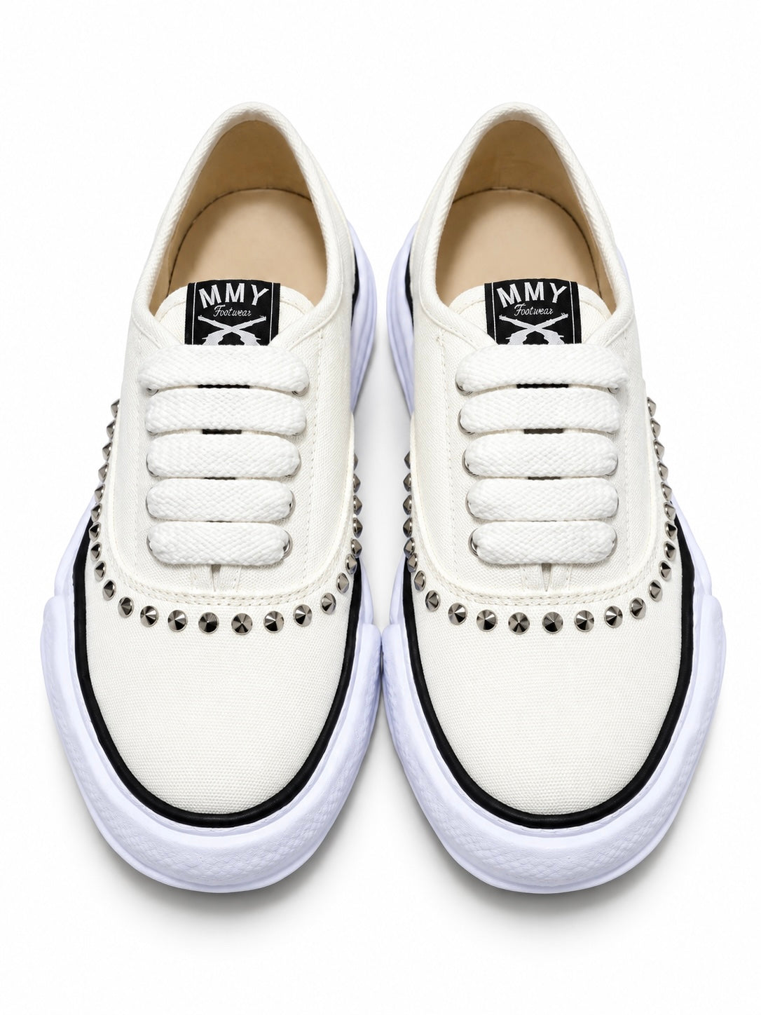 "BAKER" STUDS SLIP-ON SNEAKERS(WHITE×WHITE)
