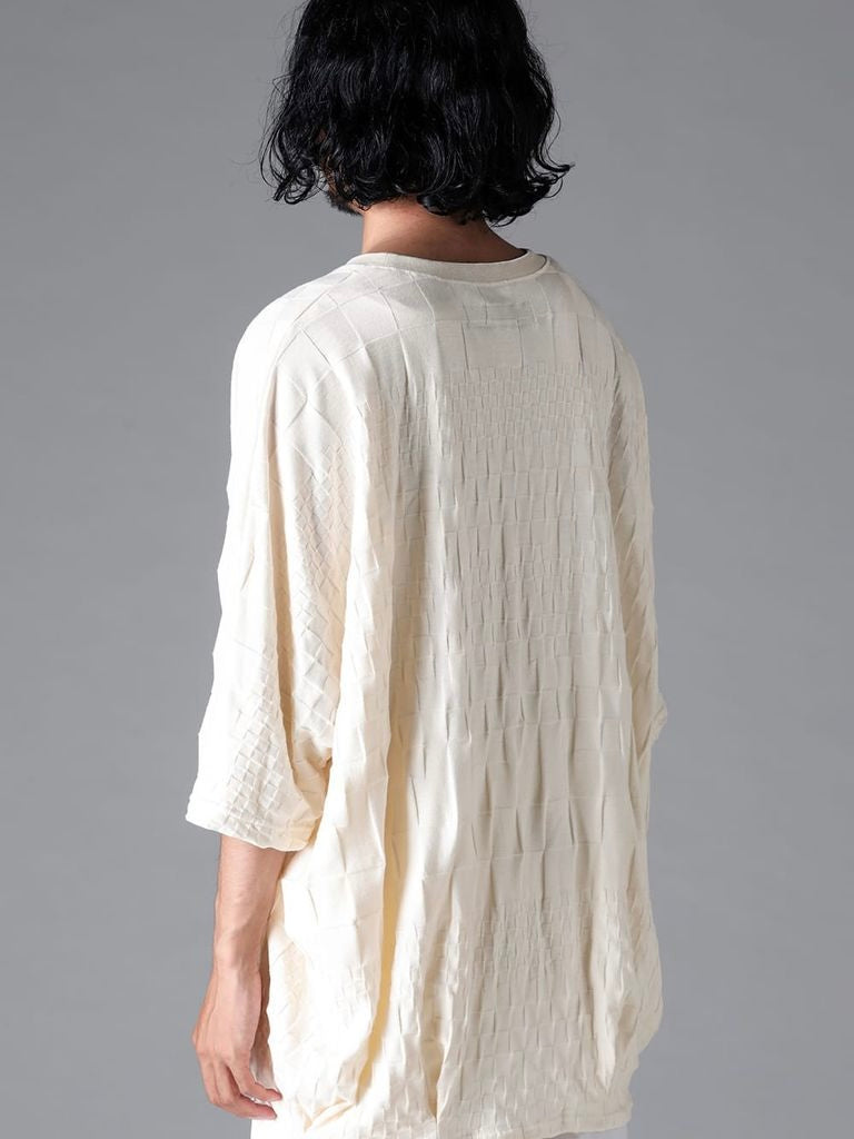 GRADIENT PLAID PATTERN JUMBO TEE