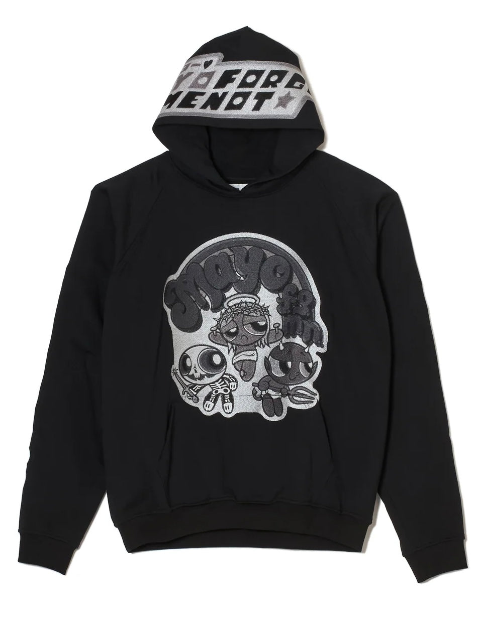 POWERPUFF MAYO EMBROIDERY HOODIE(BLACK MONO)