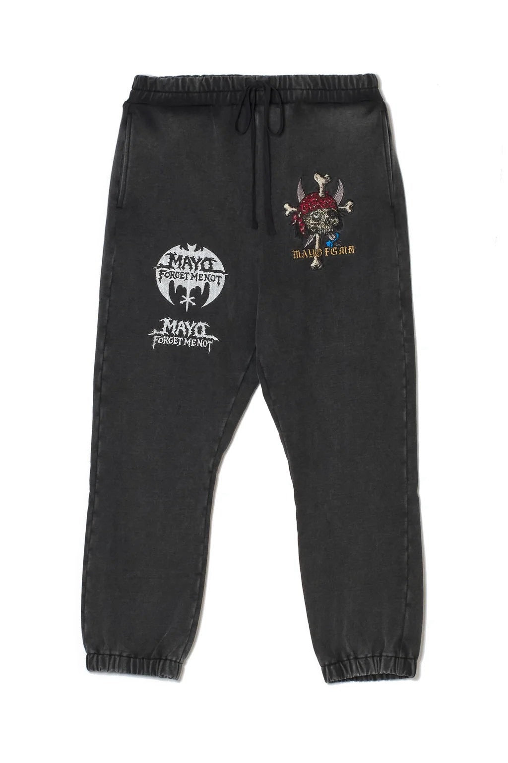MAYO BANDANA SKULL EMBROIDERY SWEAT PANTS/BLACK