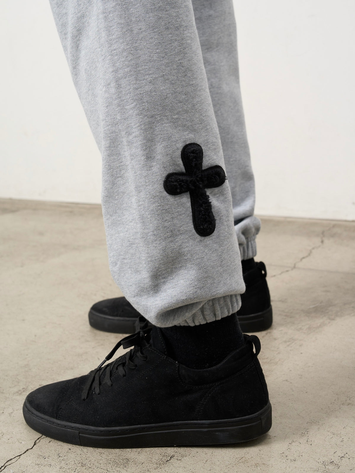 ムックボアミックスパッチワーク スエットパンツ(GRY)