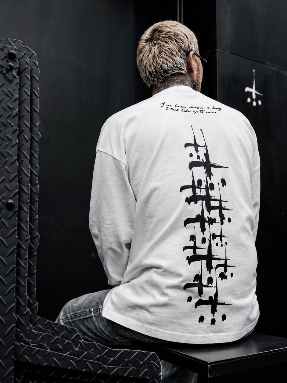FRENEMY L/S TEE(WHITE×BLACK)