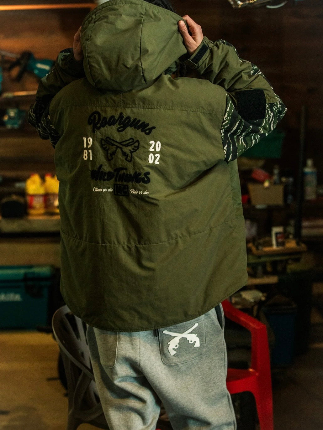 roarguns×WIDE THINGS SHORT MONSTER PARKA(KHAKI)