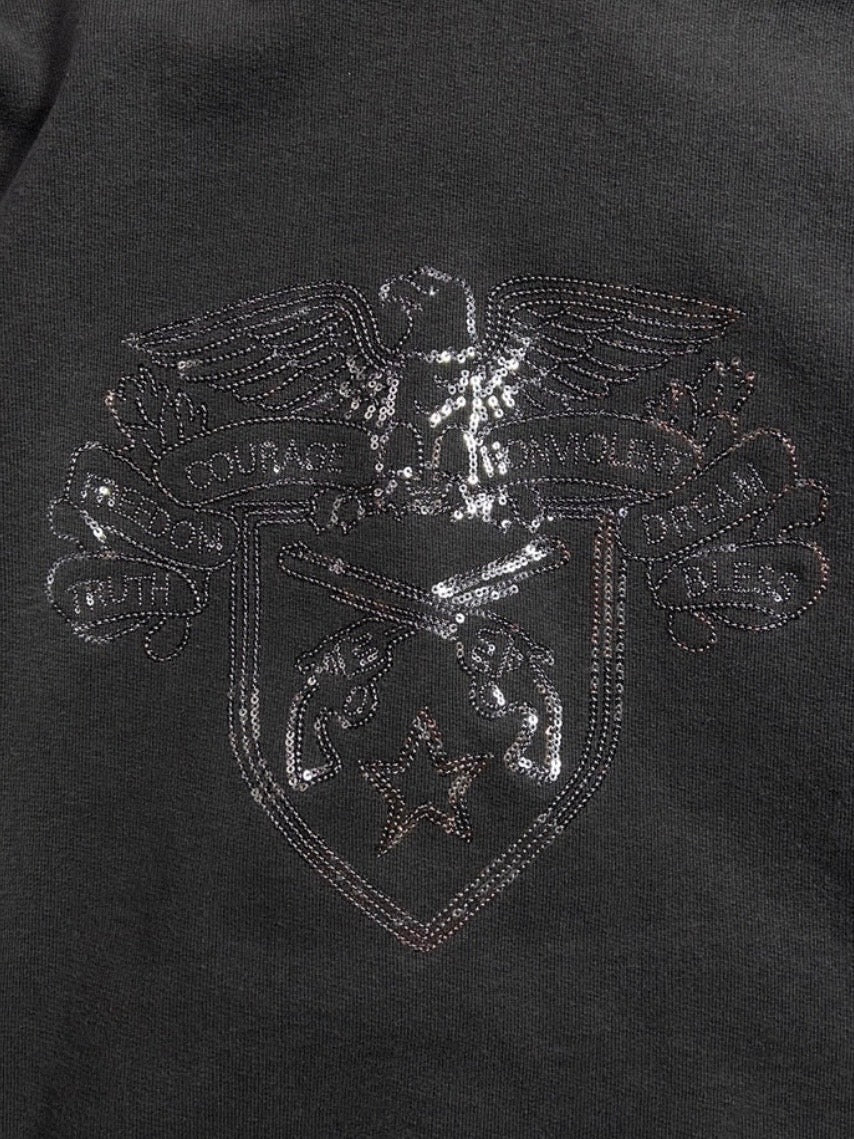 SPANGLE EMBROIDERY HOODIE