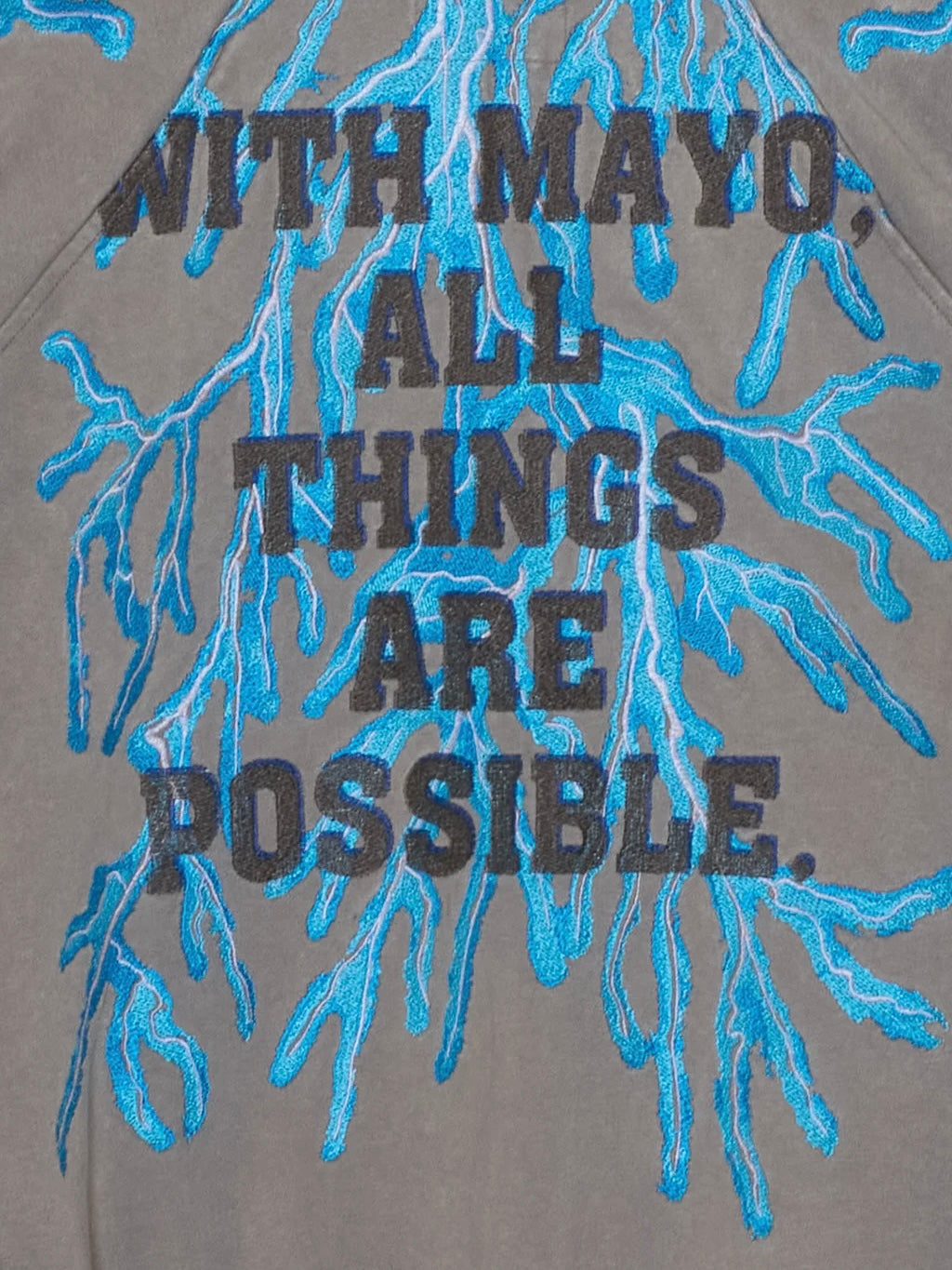 GREAT MAYO THUNDER EMBROIDERY ZIP UP HOODIE(GRAY)