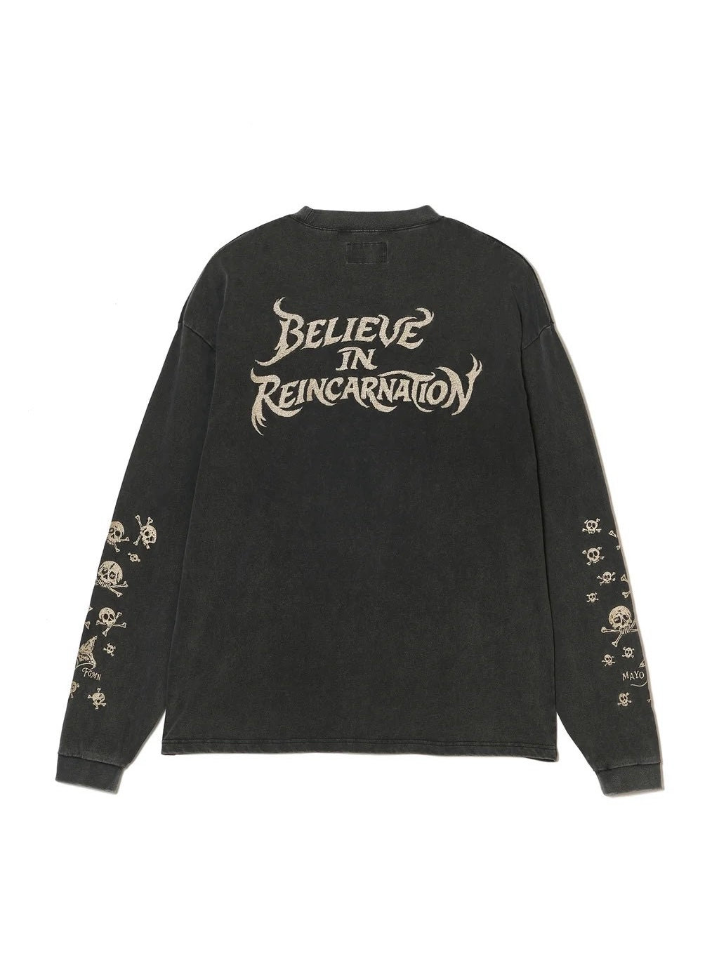 BELIEVE REINCARNATION EMBROIDERY LONG SLEEVE TEE/BLACK