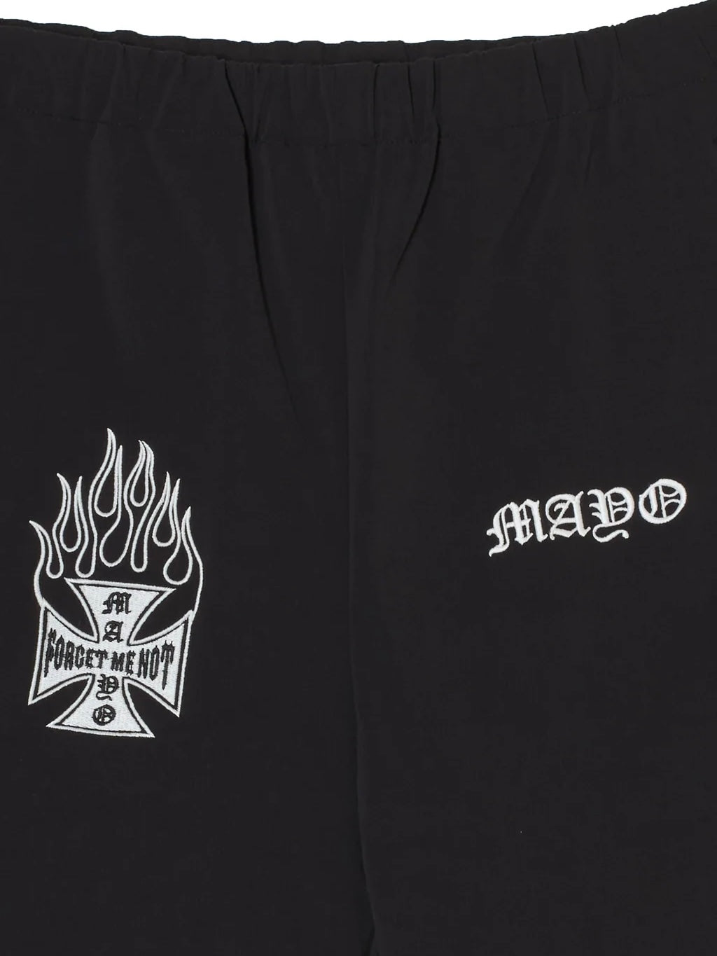 FIRE IRON CROSS EMBROIDERY NYLON PANTS(BLACK)