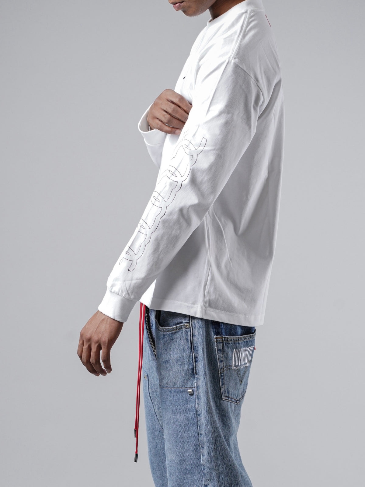 FAKE "CC"LONG SLEEVE TEE(BLACK)