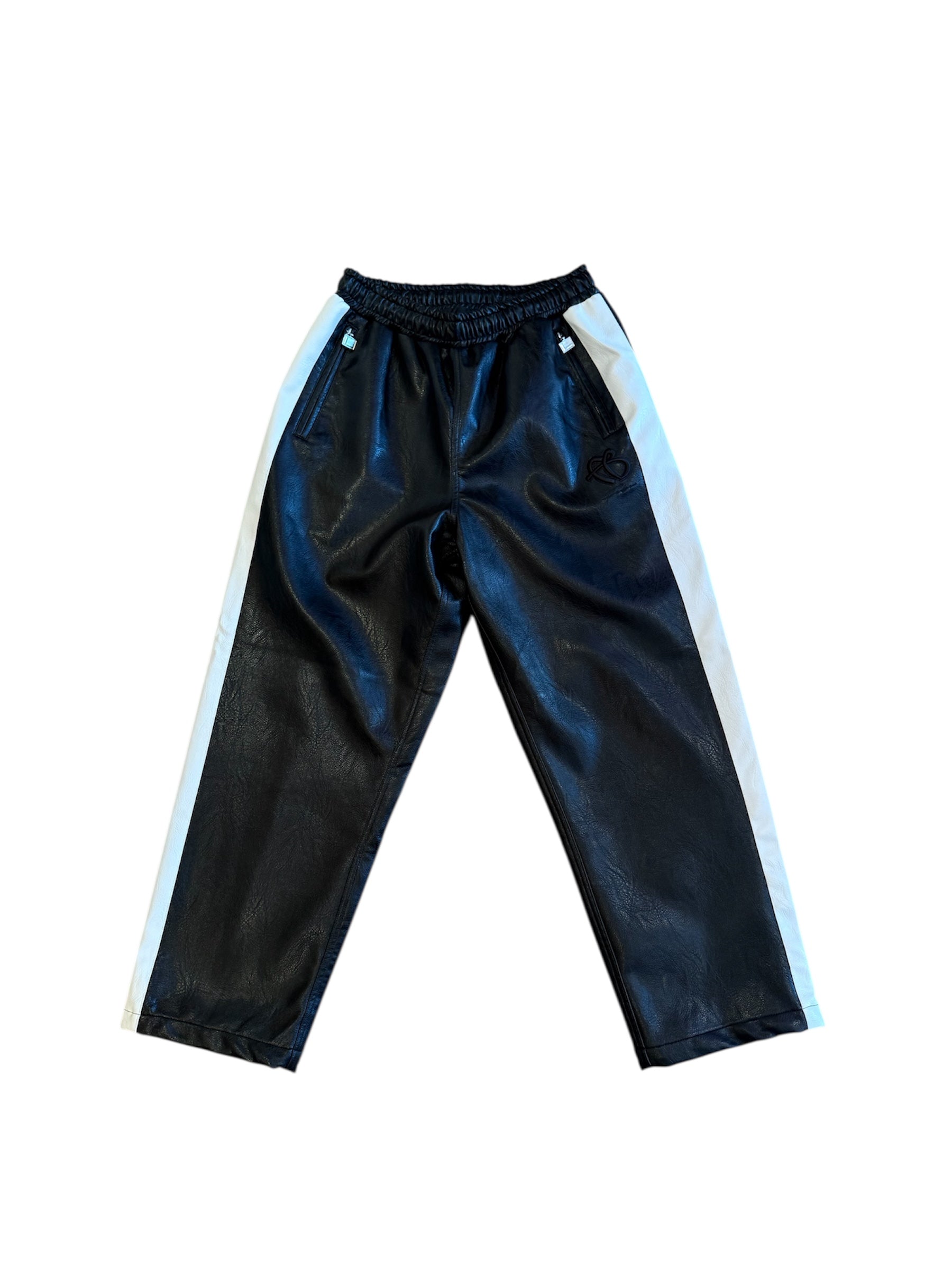 Faux Leather Track Pants