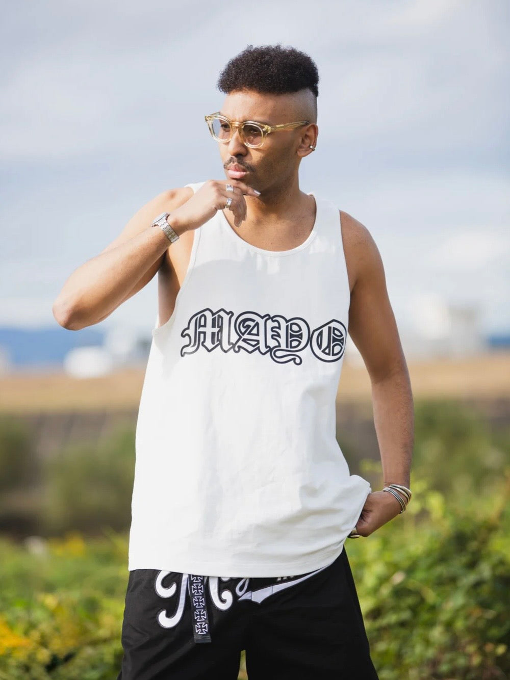 MAYO LOGO PRINT & EMBROIDERY TANK TOP
