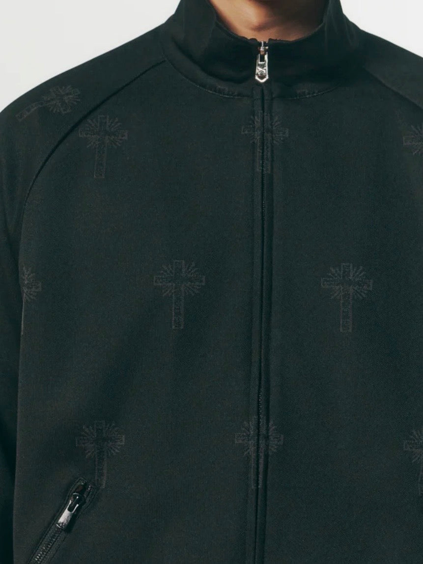 CROSS JACQUARD JERSEY TRACK JACKET